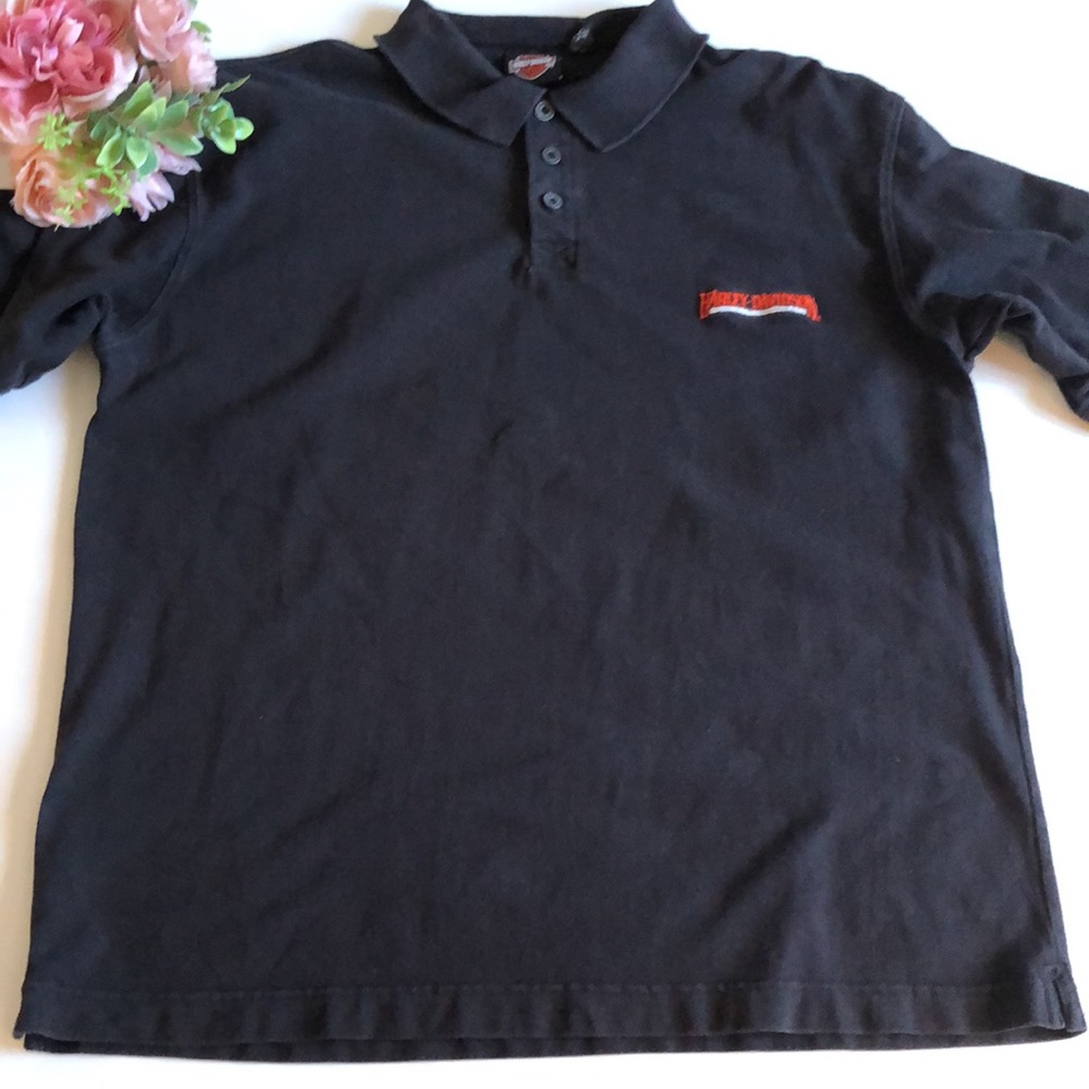 Harley -Davidson Black Polo Shirt XL MILE HIGH HARLEY DAVIDSON DENVER CO